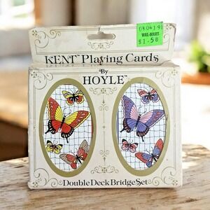 Kent Playing Cards by Hoyle Vintage Double Deck Bridge Set Butterfly Butterflies